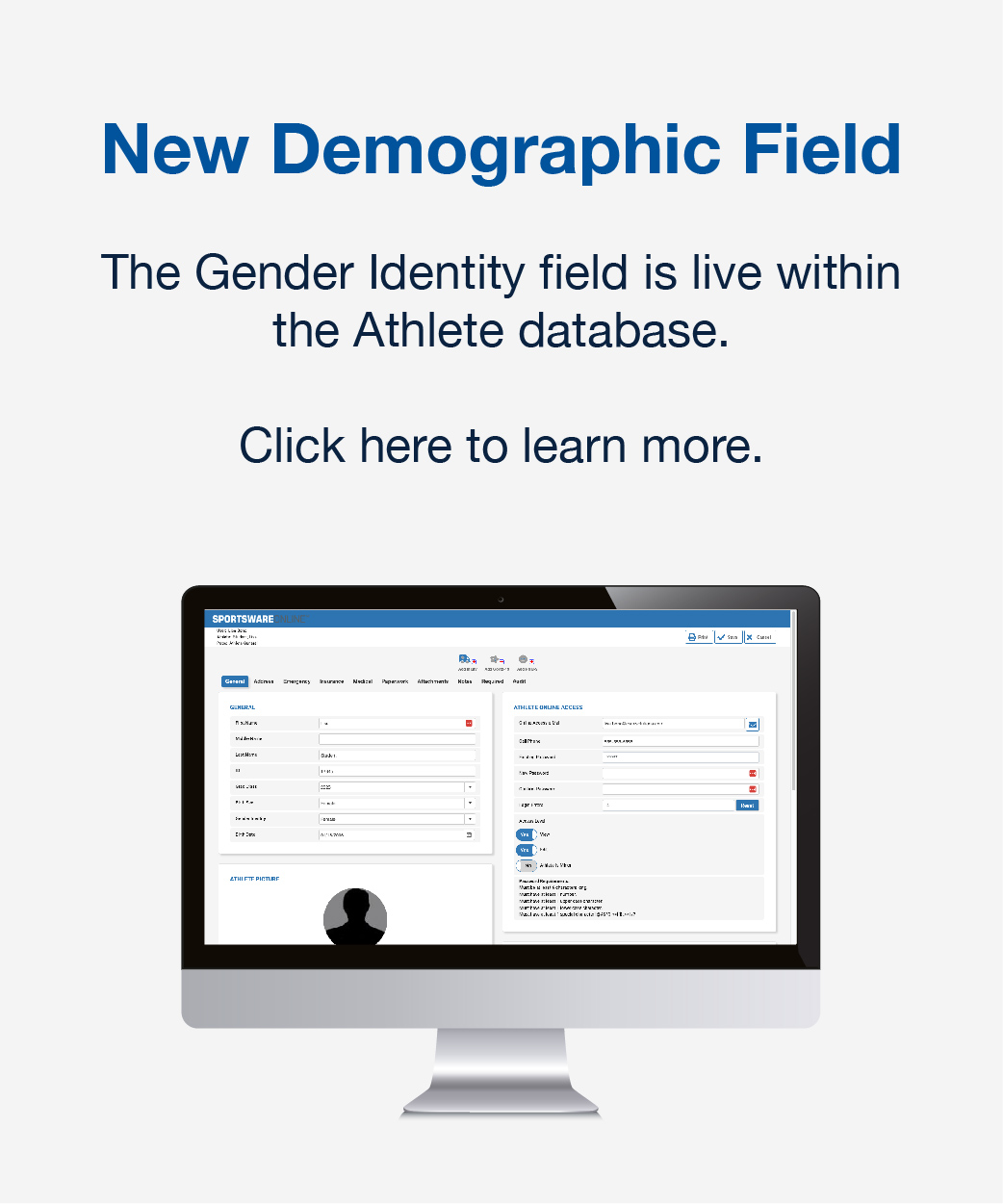 New SportsWare feature: Gender Identity